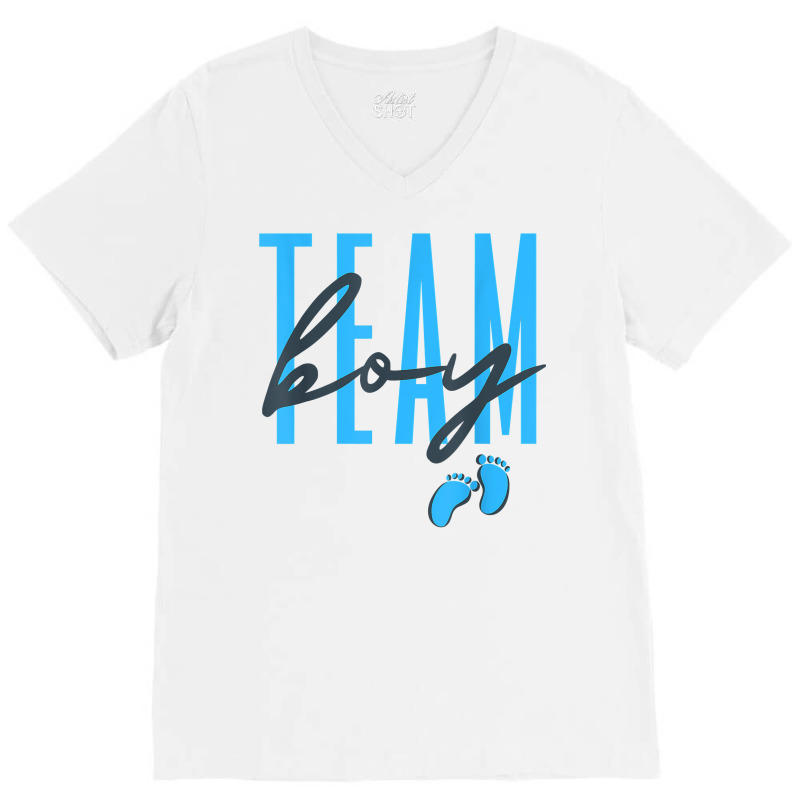 Team Boy Gender Reveal Baby Shower Pink Or Blue T Shirt V-neck Tee | Artistshot