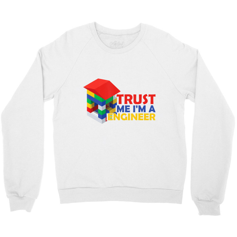 Engineer Kids Children Toy Build Builder Big Building Blocks Crewneck Sweatshirt | Artistshot