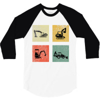 Excavator Boy Vehicles Construction Site Children 3/4 Sleeve Shirt | Artistshot