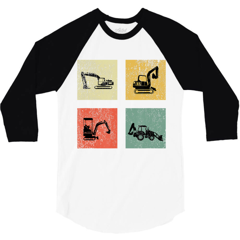 Excavator Boy Vehicles Construction Site Children 3/4 Sleeve Shirt by obeilerutevd | Artistshot