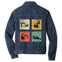 Excavator Boy Vehicles Construction Site Children Men Denim Jacket | Artistshot