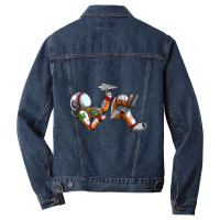 Cool Relaxing Astronaut Spaceman Paper Airplane Men Denim Jacket | Artistshot