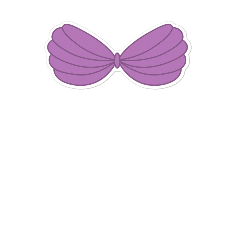 Custom Mermaid Purple Seashell Bra Cartoon Graphic T Shirt Sticker