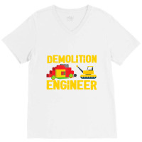 Demolition Engineer Master Builder Building Blocks Bricks V-neck Tee | Artistshot