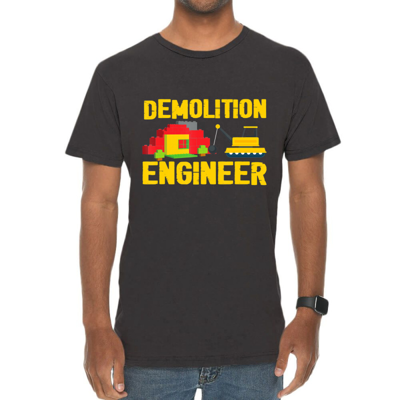 Demolition Engineer Master Builder Building Blocks Bricks Vintage T-shirt | Artistshot