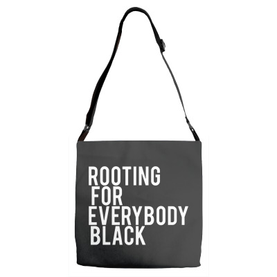 Rooting For Everybody Black Adjustable Strap Totes Designed By Feniavey