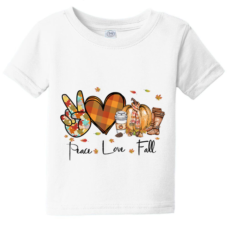 Peace Love Fall Autumn Season Pumpkin Halloween Coffee Lover Baby Tee by BuenoBloom | Artistshot