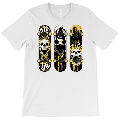 Burned Skate Skull T-shirt Designed By Icang Waluyo