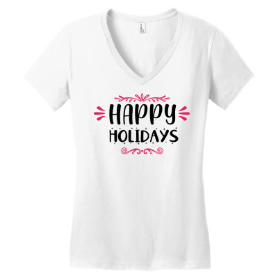 Happy Holidays2 Women's V-neck T-shirt Designed By Thanchashop