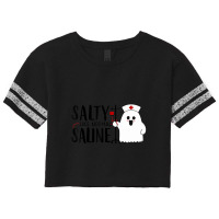 Salty Like Normal Saline Ghost Nurse Halloween Costume Scorecard Crop Tee | Artistshot