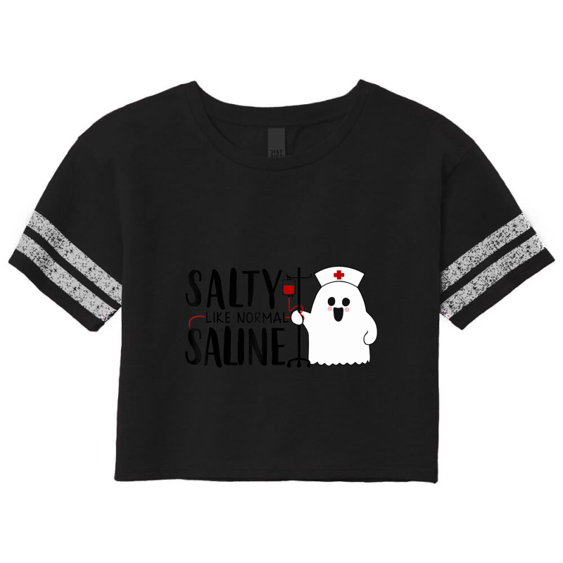 Salty Like Normal Saline Ghost Nurse Halloween Costume Scorecard Crop Tee by BuenoBloom | Artistshot