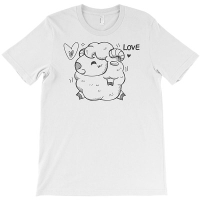 Happy Love And Life Sheep T-shirt Designed By Icang Waluyo
