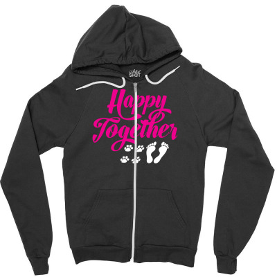 Happy Together With Pet Zipper Hoodie Designed By Icang Waluyo