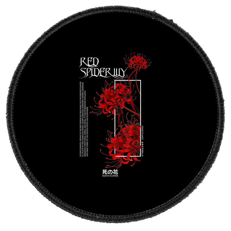 Custom Japanese Red Spider Lily In Grunge Anime Aesthetic Flower T Shirt  Round Patch By Cm-arts - Artistshot