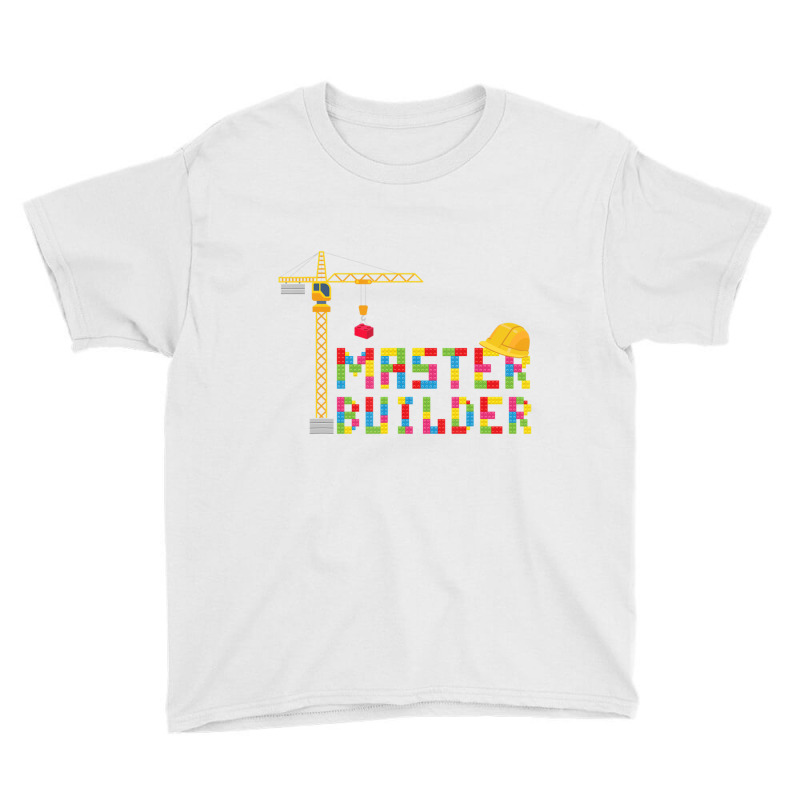 Master Builder Engineer Construction Building Bricks Blocks Youth Tee | Artistshot