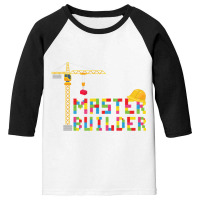 Master Builder Engineer Construction Building Bricks Blocks Youth 3/4 Sleeve | Artistshot