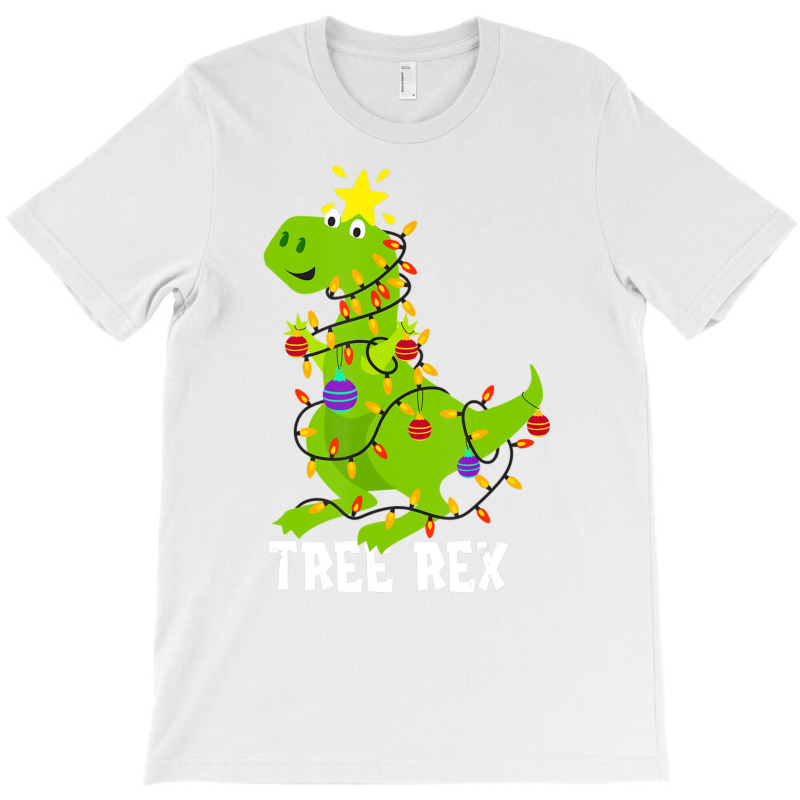 Tree Rex With Christmas Balls And Lighting T-shirt | Artistshot