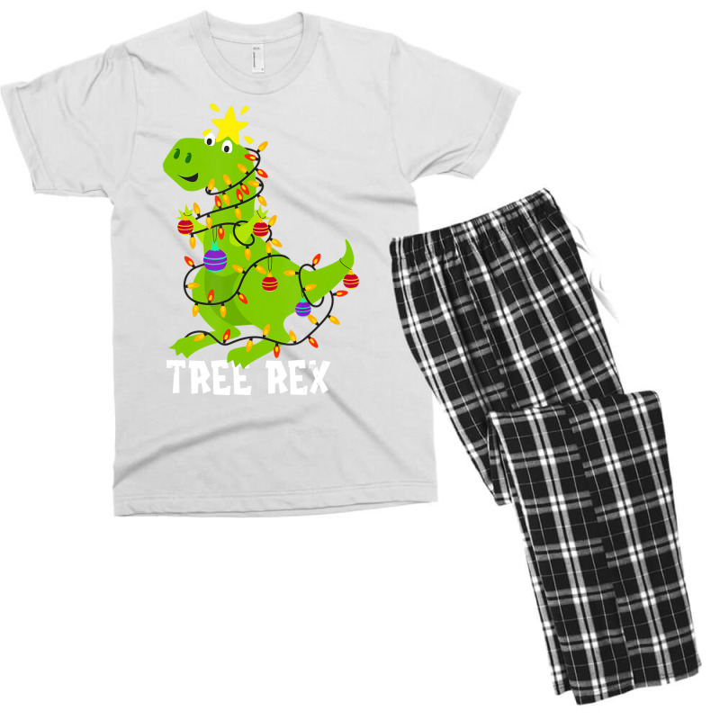 Tree Rex With Christmas Balls And Lighting Men's T-shirt Pajama Set | Artistshot