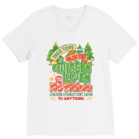 Tree Tops And Glisten Children To Nothing Christmas V-neck Tee | Artistshot