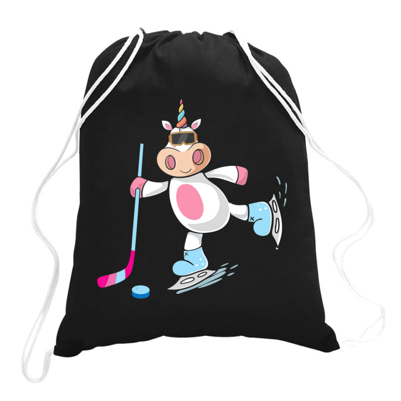 Unicorn Ice Hockey Player Kid Magical Animal Lover Drawstring Bags | Artistshot