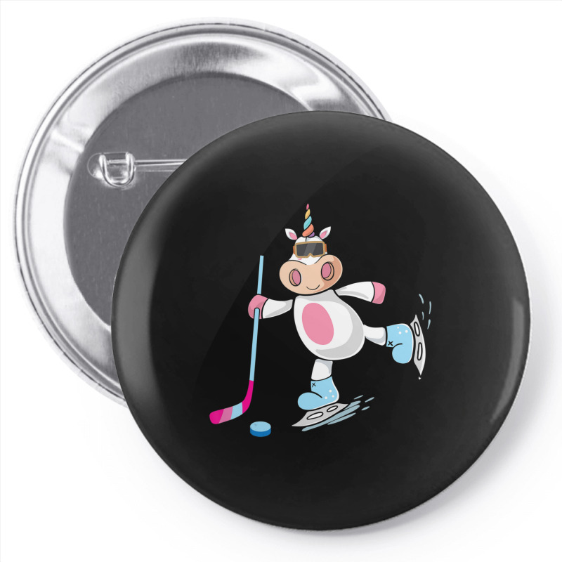 Unicorn Ice Hockey Player Kid Magical Animal Lover Pin-back Button | Artistshot