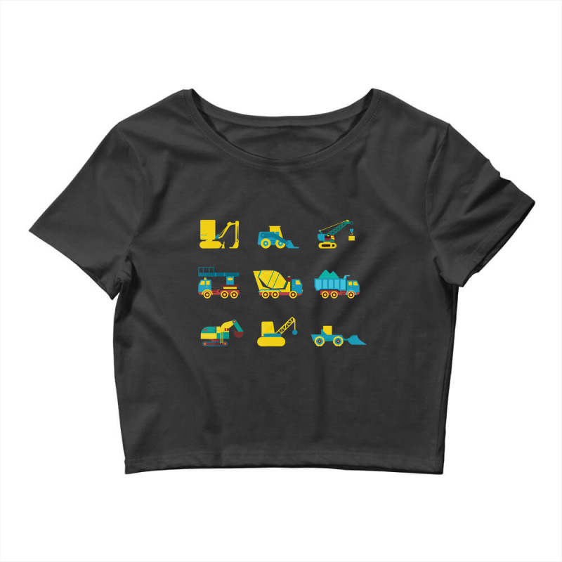 Vehicles Construction Site Children Toddlers Boy Girls Crop Top by obeilerutevd | Artistshot