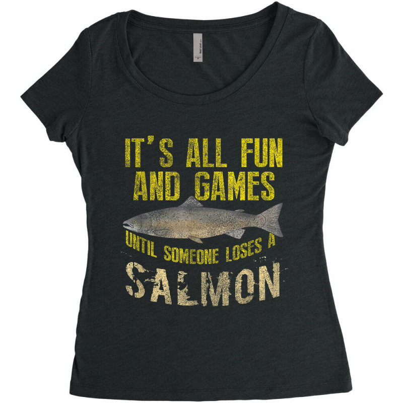 Funny Salmon Fishing Freshwater Saltwater Fish Angler T Shirt Women's Triblend Scoop T-shirt by Maria_Jezierski | Artistshot