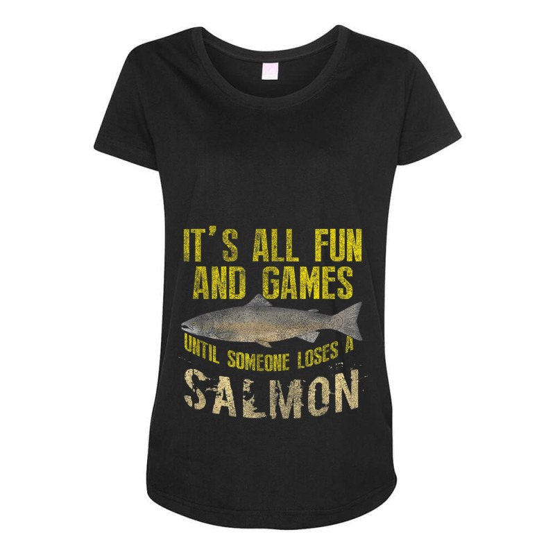 Funny Salmon Fishing Freshwater Saltwater Fish Angler T Shirt Maternity Scoop Neck T-shirt by Maria_Jezierski | Artistshot