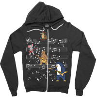 Music Sheet Musicians Animals For Children Zipper Hoodie | Artistshot