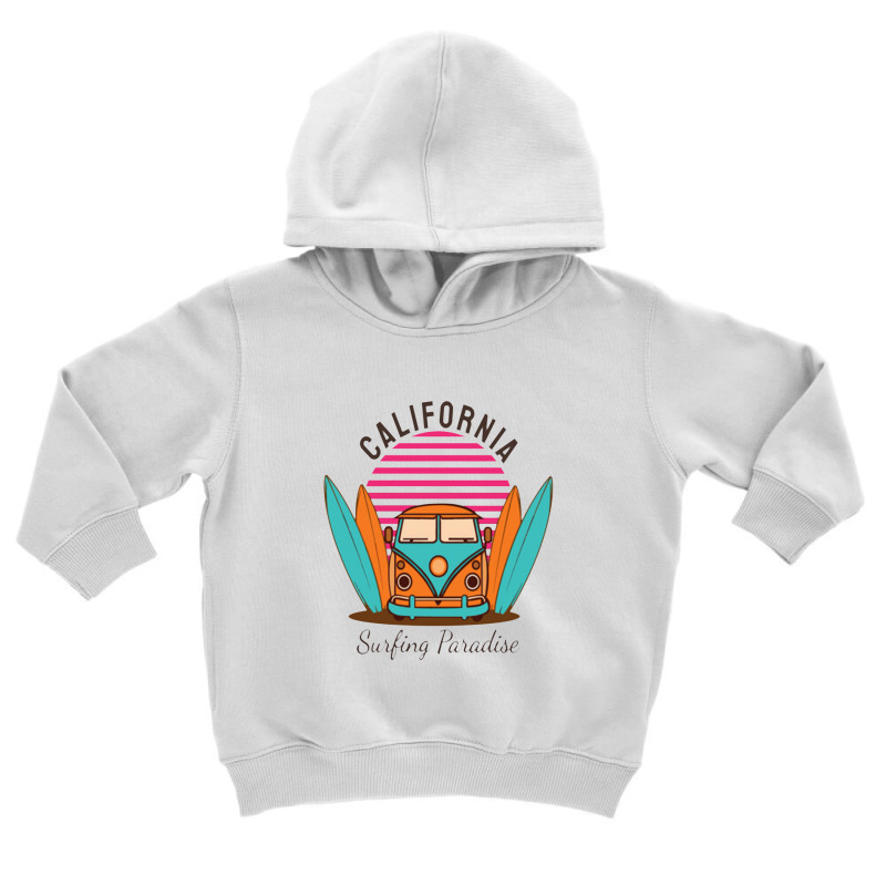 California Surfing Paradise Toddler Hoodie by barangelekto | Artistshot