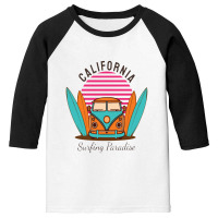 California Surfing Paradise Youth 3/4 Sleeve | Artistshot