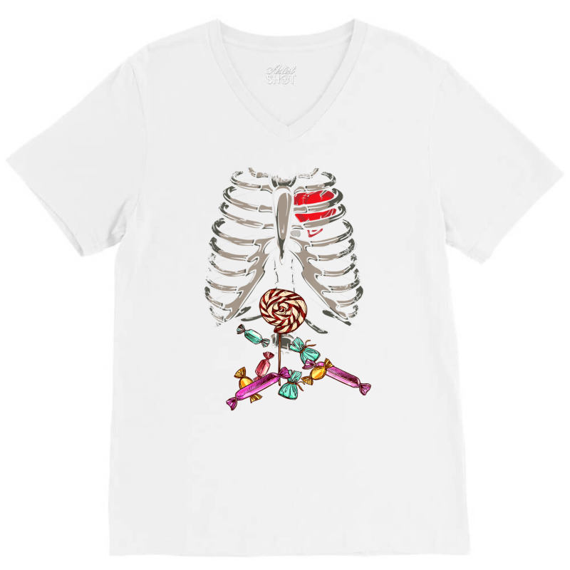 X Ray Halloween Children Candy Rib V-neck Tee | Artistshot