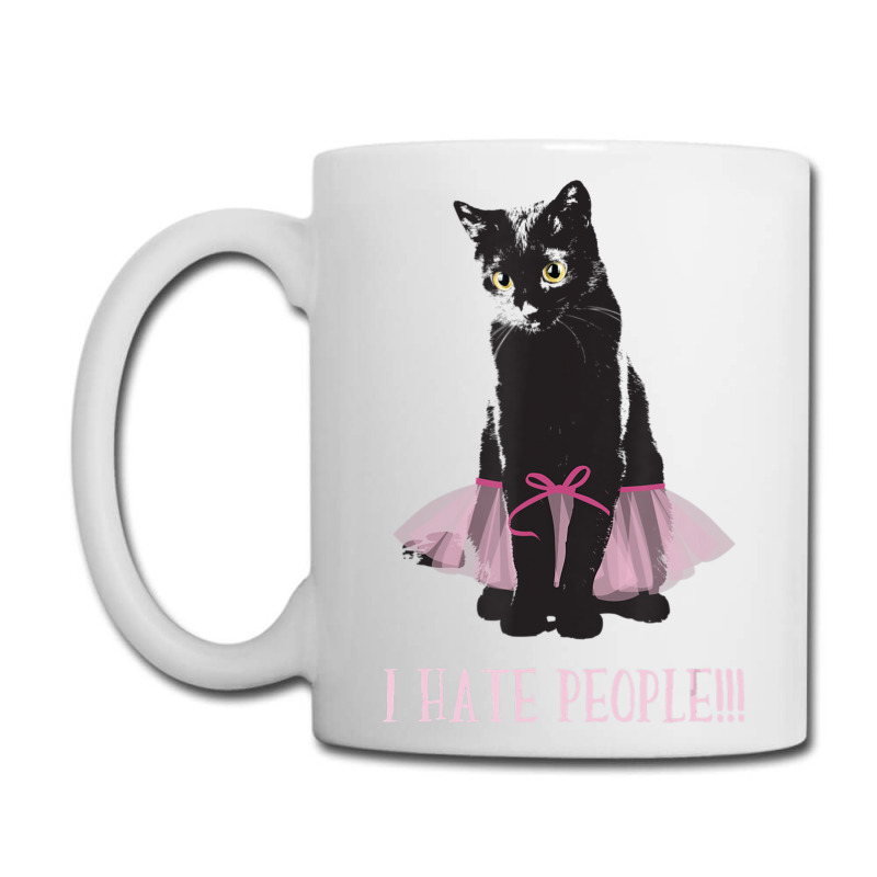 I Hate People Black Cat With Tutu Skirt Halloween Costume Coffee Mug | Artistshot