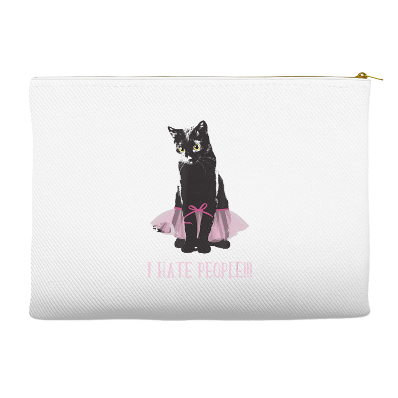 I Hate People Black Cat With Tutu Skirt Halloween Costume Accessory Pouches | Artistshot