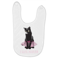 I Hate People Black Cat With Tutu Skirt Halloween Costume Baby Bibs | Artistshot