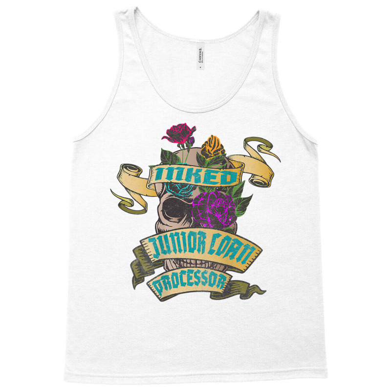 Junior Loan Processor Inked Skull Tattoo Backside Design T Shirt Tank Top | Artistshot