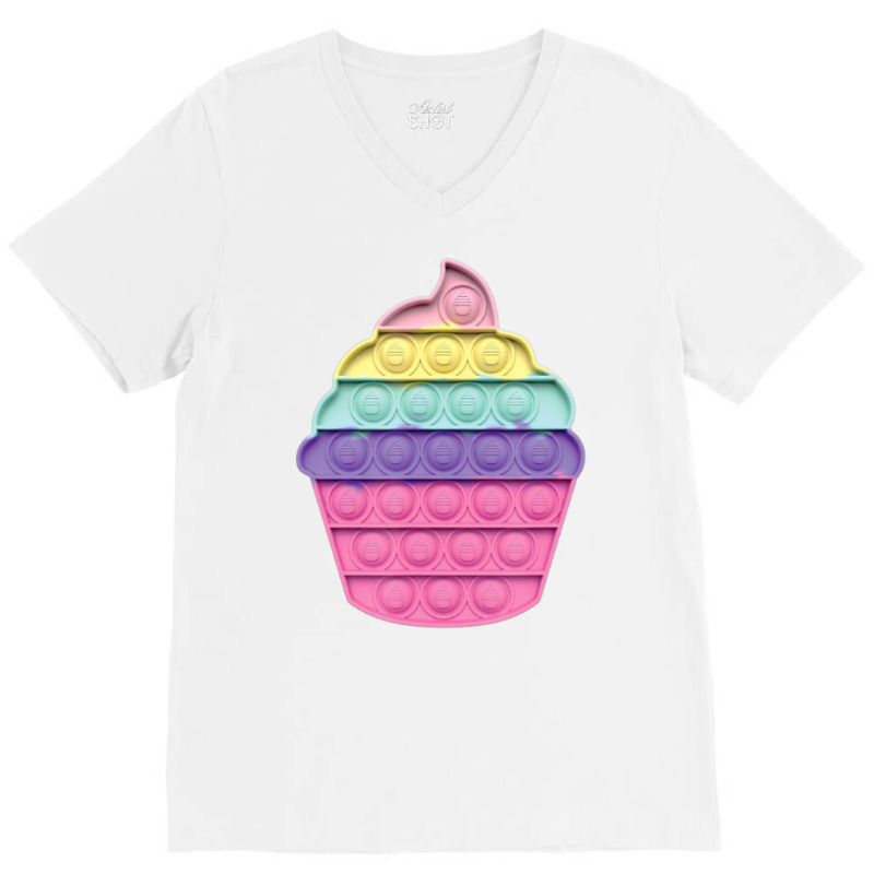 Pop It Fidget Game Colorful Cupcake For Children V-neck Tee | Artistshot