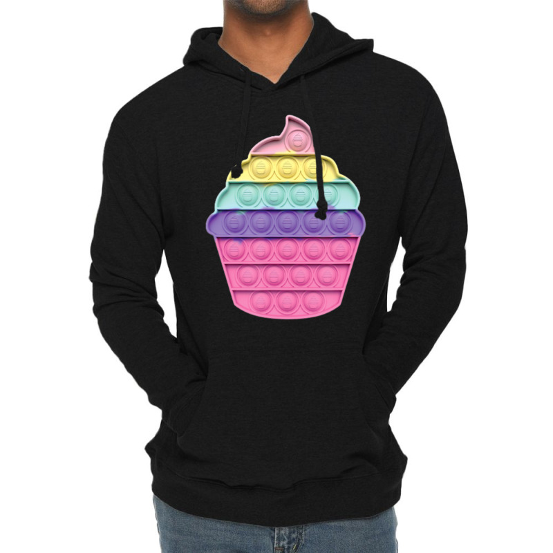 Pop It Fidget Game Colorful Cupcake For Children Lightweight Hoodie | Artistshot