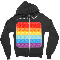 Pop Up Fidget Game Square Rainbow Colorful For Children Zipper Hoodie | Artistshot