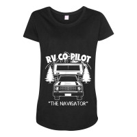 Rv Co-pilot Funny Camper Vacation Road Trip The Navigator Music Vintag Maternity Scoop Neck T-shirt | Artistshot