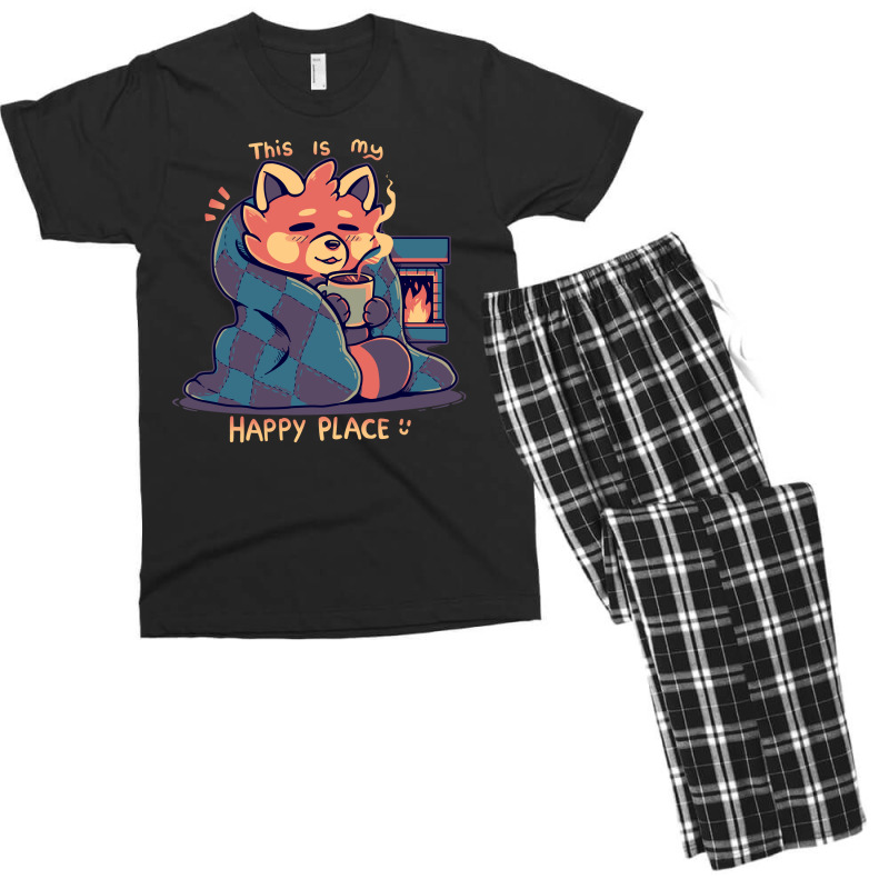 Happy Place At The Fireplace Men's T-shirt Pajama Set | Artistshot