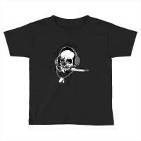 Skull Headphone Knife Dog Tag Costume Cool Halloween Toddler T-shirt | Artistshot