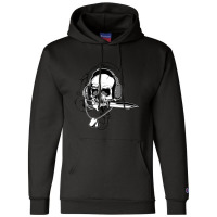 Skull Headphone Knife Dog Tag Costume Cool Halloween Champion Hoodie | Artistshot