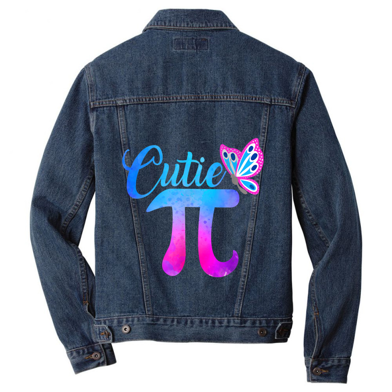 Cute & Funny Cutie Pi Math Pie Butterfly Adorable Math Pun Men Denim Jacket | Artistshot