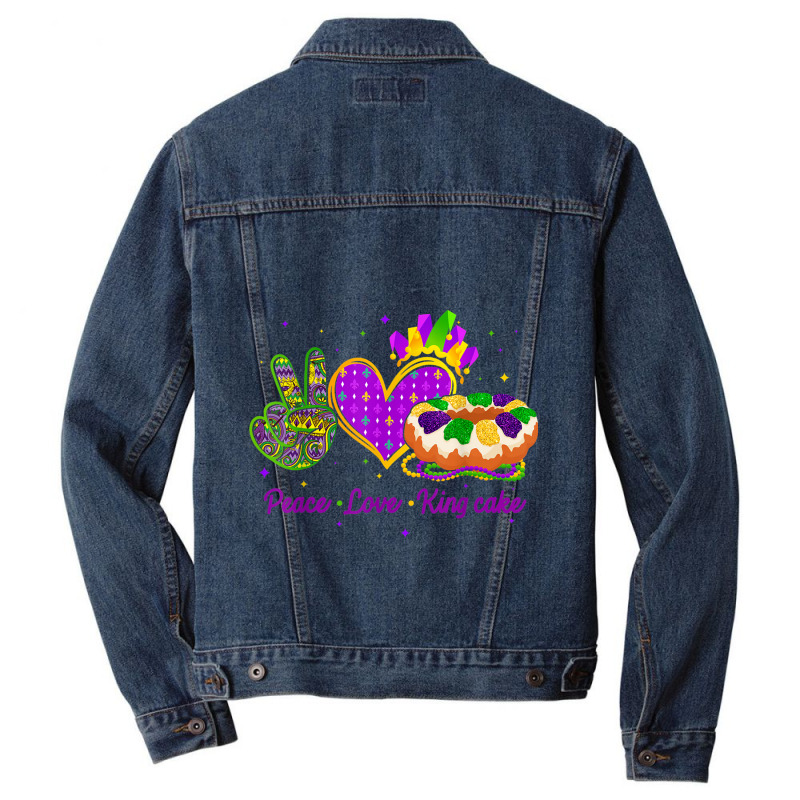 Mardi Gras Peace Love King Cake Mens My Favorite Men Denim Jacket | Artistshot