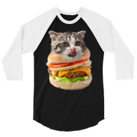 Cheeseburger Cat T  Shirt1302 3/4 Sleeve Shirt | Artistshot