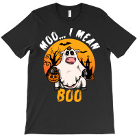 Moo I Mean Boo T  Shirt Moo I Mean Boo Funny Ghost Cow Halloween Costu T-shirt | Artistshot