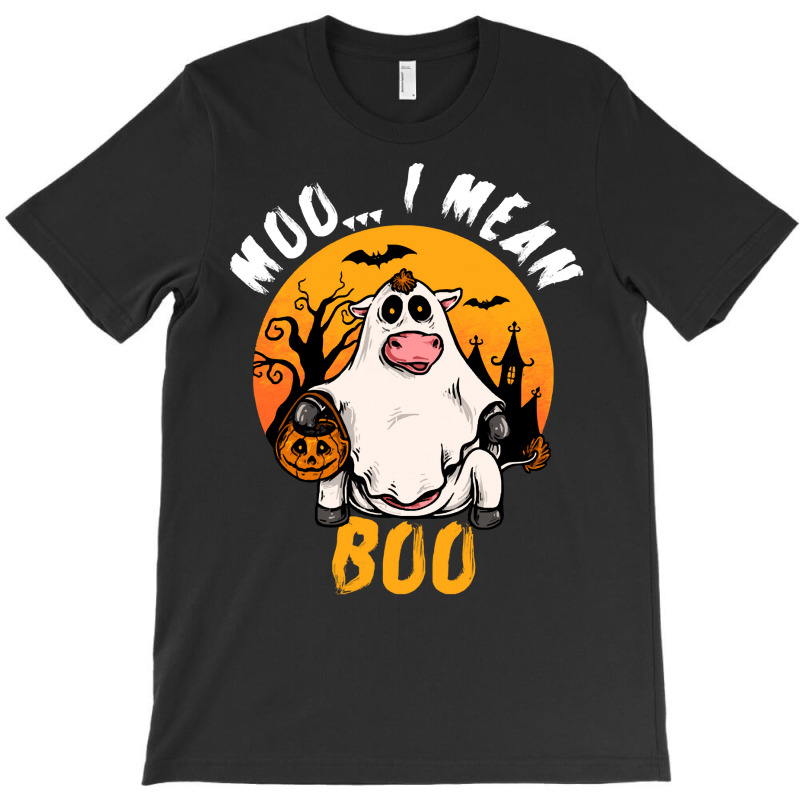 Moo I Mean Boo T  Shirt Moo I Mean Boo Funny Ghost Cow Halloween Costu T-shirt | Artistshot