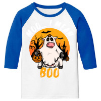 Moo I Mean Boo T  Shirt Moo I Mean Boo Funny Ghost Cow Halloween Costu Youth 3/4 Sleeve | Artistshot