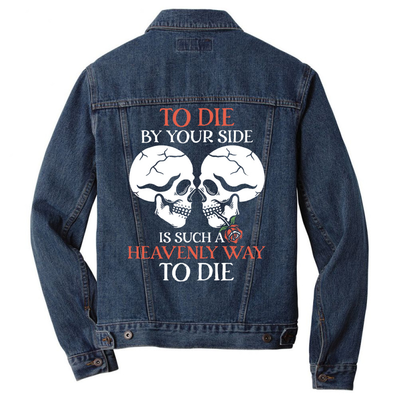 The Lovers T  Shirt Romantic Gothic Skull Bones Skeleton Roses Death G Men Denim Jacket | Artistshot